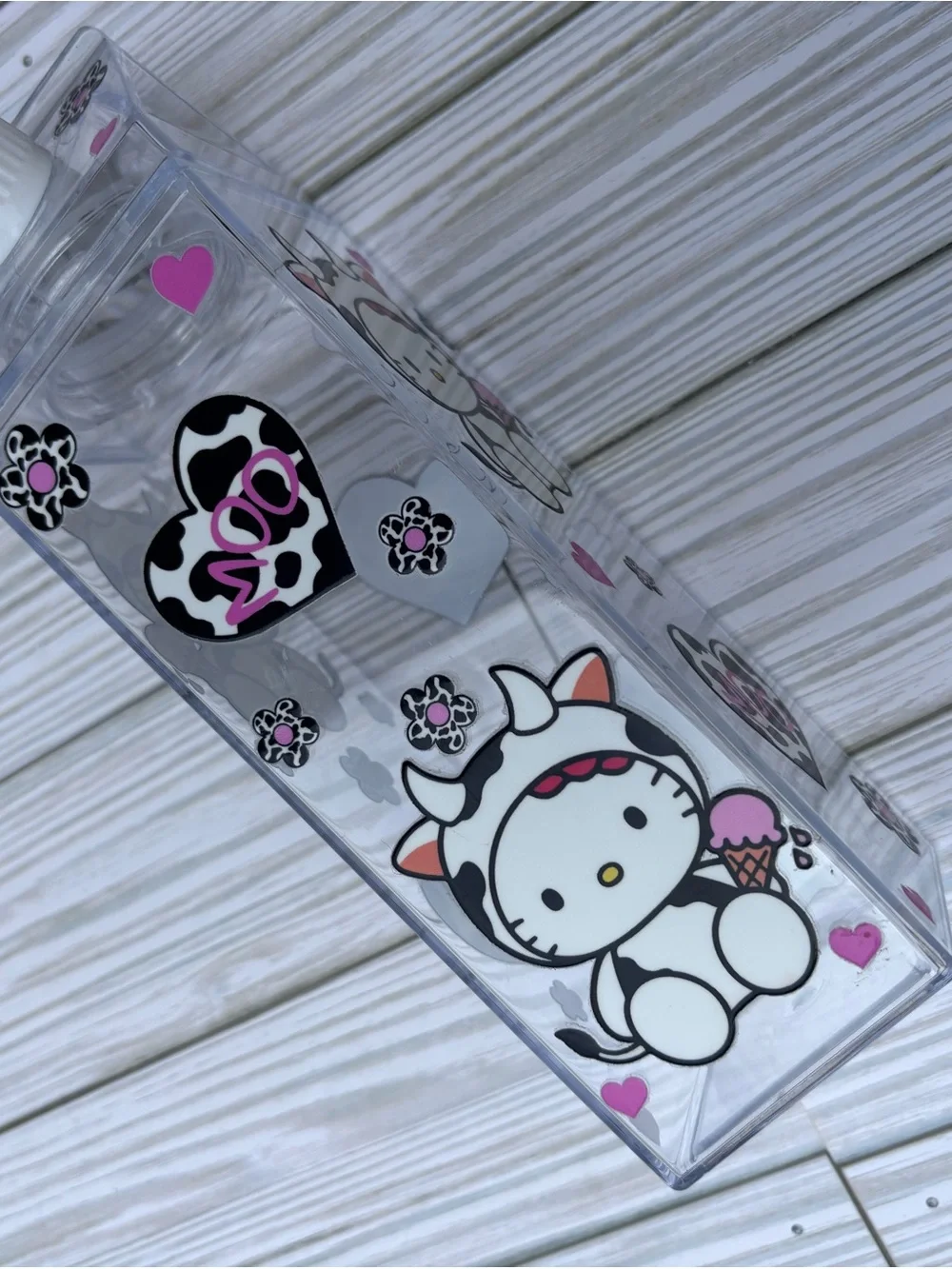 Hello Kitty Clear Bottle with Pink and White Accents